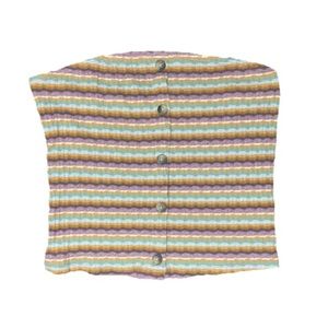 American Eagle striped multicolor tube top with faux buttons